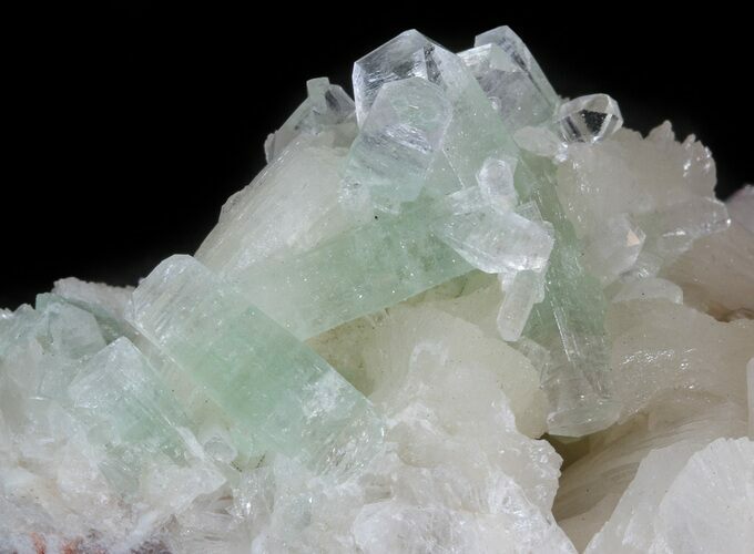 Zoned Apophyllite Crystals on Stilbite Association - India #44443